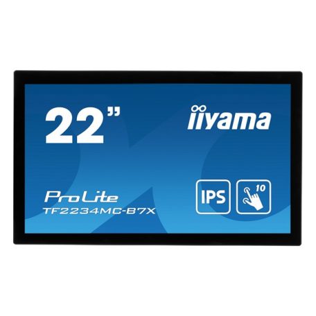 Asztali monitor, Iiyama touch monitor, 21,5", 1920x1080, 16:9, 305cd, 8ms, 1000:1,VGA/HDMI/DP, Open frame, TF2234MC