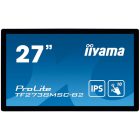 Asztali monitor, Iiyama 16/7 touch IPS monitor 27 TF2738MSC-B2, 1920x1080, 16:9, 500cd/m2, 5ms, DVI/HDMI/DP/HDCP, Pivot, hangszóró
