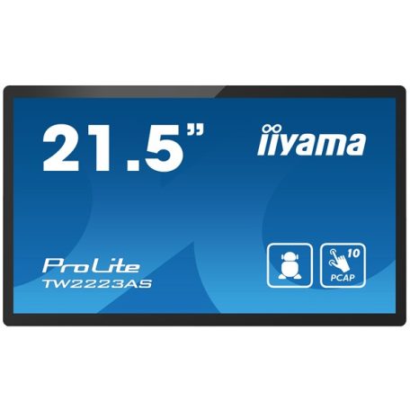Interaktív kijelző, iiyama touch VA , 24/7, 21,5", TW2223AS-B2