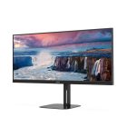 Asztali monitor, AOC VA monitor U34V5C/BK, 3440x1440, 21:9, 300cd/m2, 1ms, HDMI/DisplayPort/USB-C/4xUSB, hangszóró