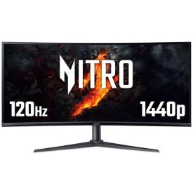   Asztali monitor, Acer 34 Nitro XZ340CUJ0BMIIPHX ZeroFrame Adaptive-Sync - VA - 120Hz - Fekete