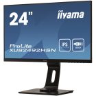 Asztali monitor, Iiyama Prolite monitor, IPS, 24", 1920x1080, 16:9, 250cd, 4ms, VGA/HDMI/DP/USB, Hangszóró,pivot, állítható mag.,dönthető