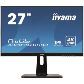   Asztali monitor, Iiyama Prolite monitor, IPS, 27", 3840x2160, 16:9, 300cd, 4ms, DVI/VGA/HDMI/DP/USB, Hangszóró,, pivot, állítható mag., d
