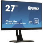 Asztali monitor, Iiyama Prolite monitor, IPS, 27", 3840x2160, 16:9, 300cd, 4ms, DVI/VGA/HDMI/DP/USB, Hangszóró,, pivot, állítható mag., d