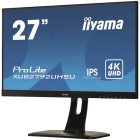 Asztali monitor, Iiyama Prolite monitor, IPS, 27", 3840x2160, 16:9, 300cd, 4ms, DVI/VGA/HDMI/DP/USB, Hangszóró,, pivot, állítható mag., d